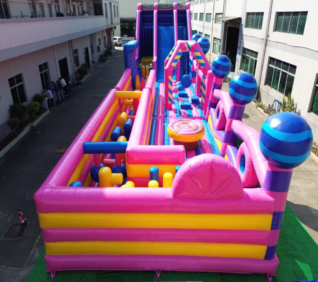 Giant Colorful Candy Inflatable Park 0.55PVC USA
