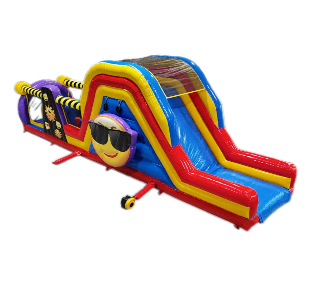 Emoji giant inflatable slide obstacle 0.55PVC USA