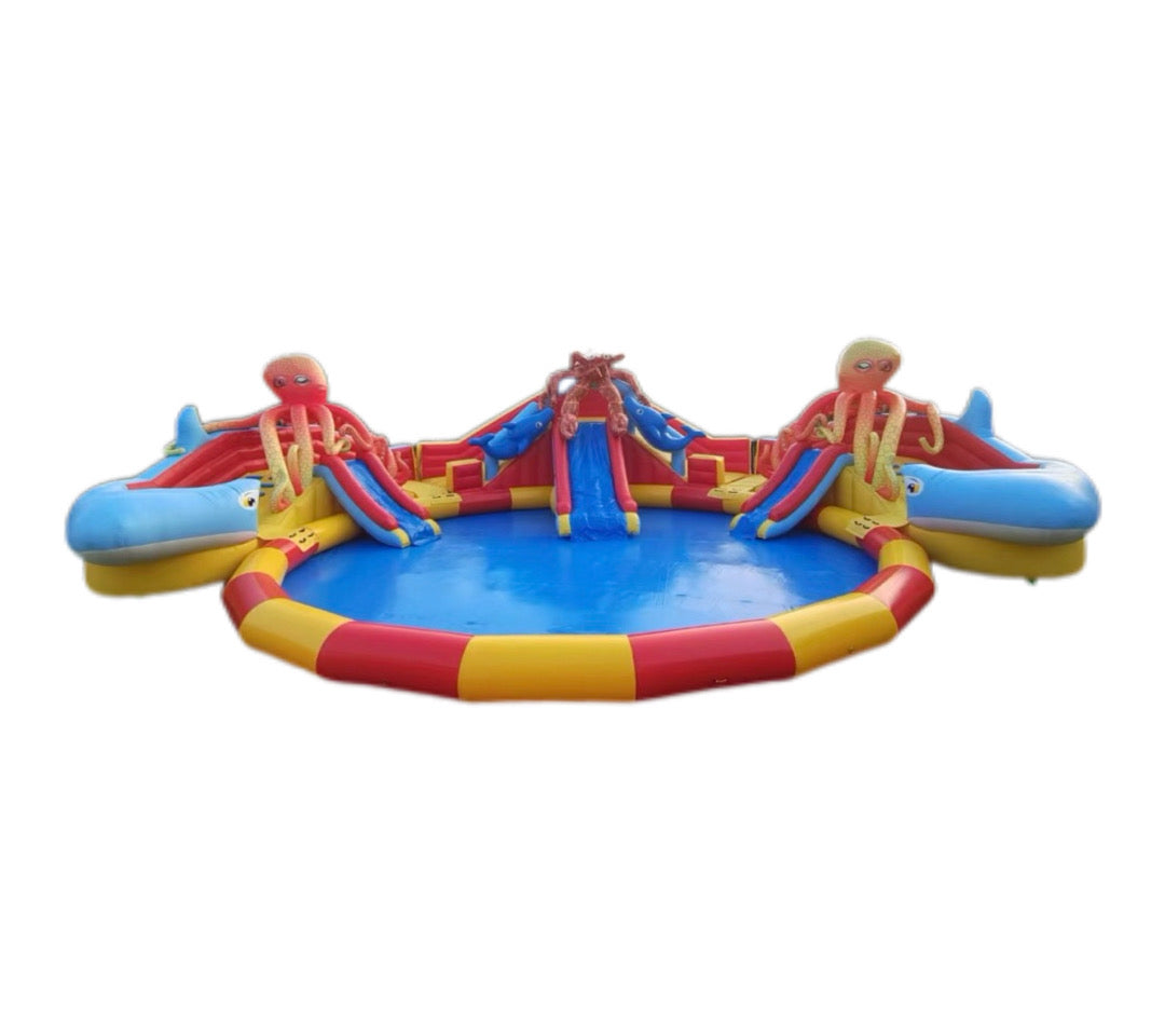 Giant octopus inflatable water slide 0.55PVC USA