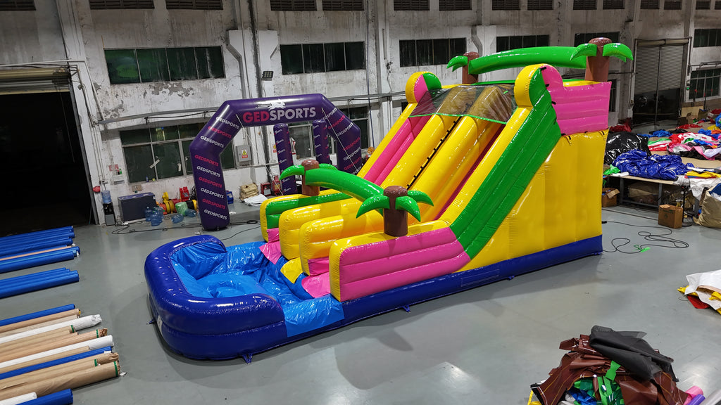 Colorful inflatable slide pool 0.55PVC USA