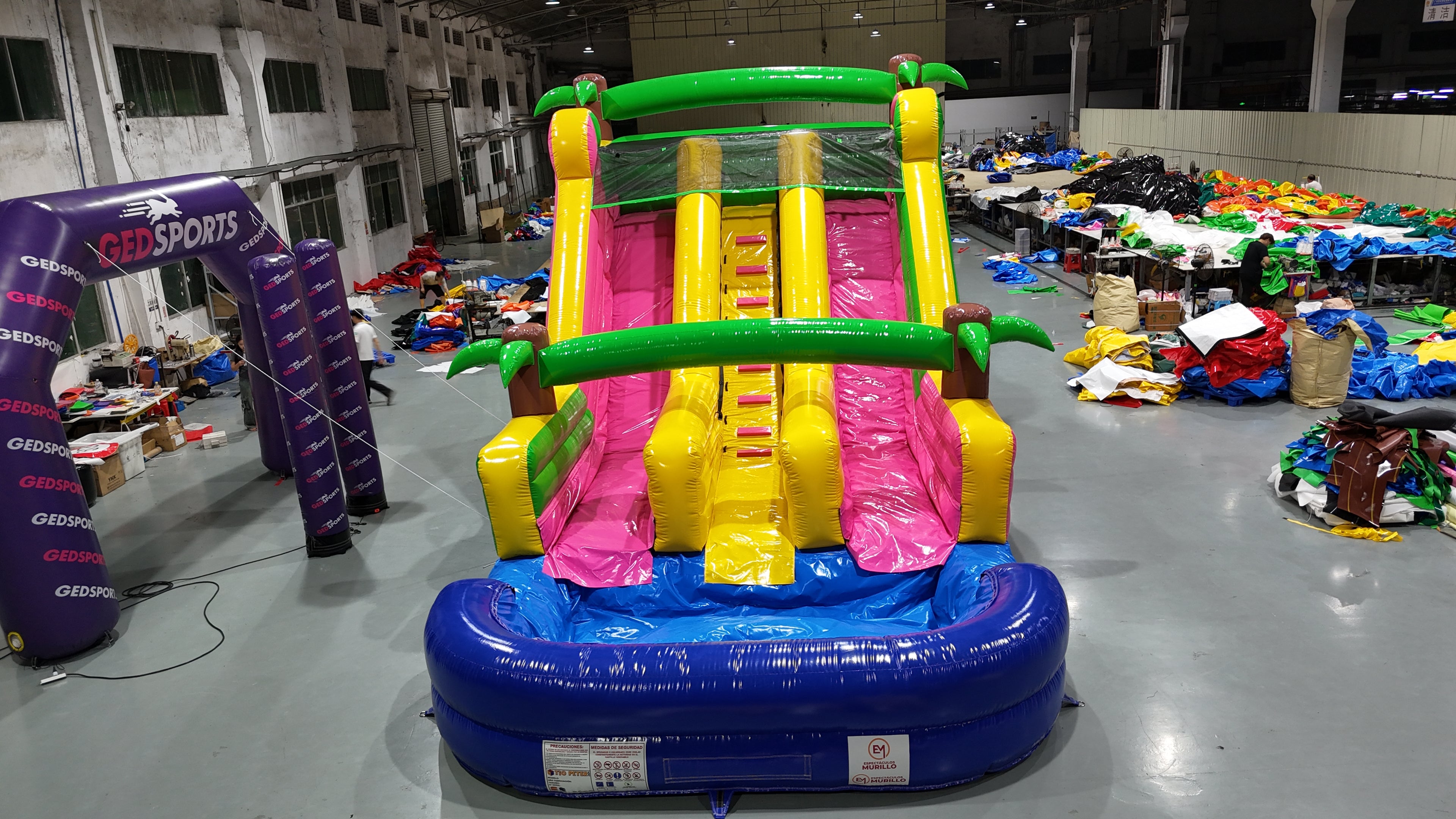 Colorful inflatable slide pool 0.55PVC USA
