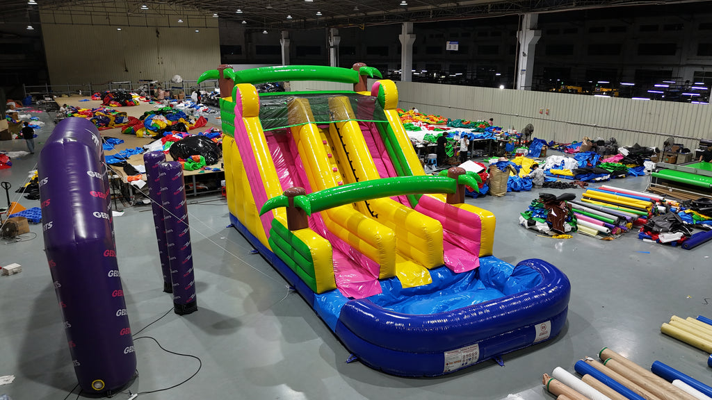 Colorful inflatable slide pool 0.55PVC USA