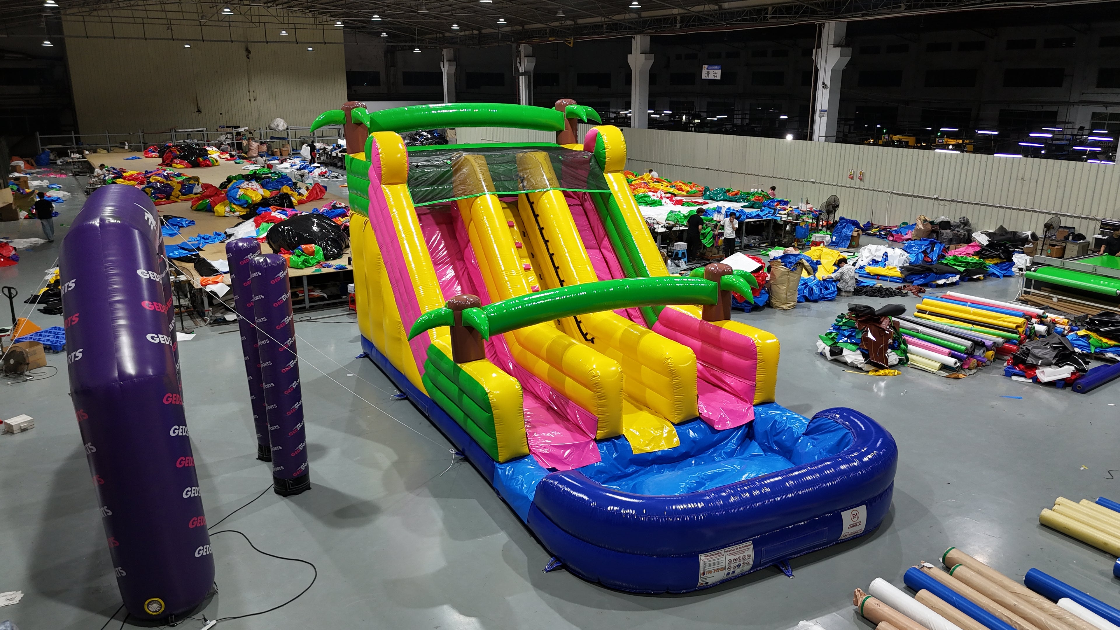Colorful inflatable slide pool 0.55PVC USA