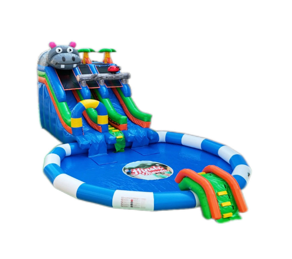 Hippopotamus inflatable swimming pool slide