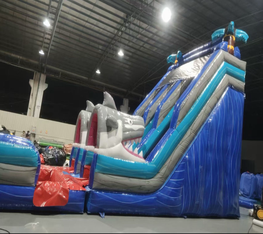 Shark inflatable slide pool 0.55PVC USA