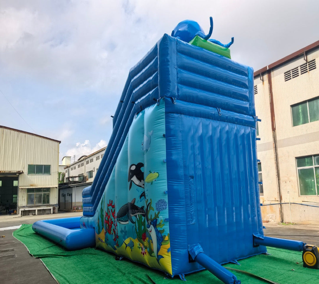 Giant ocean inflatable water slide 0.55pvc US