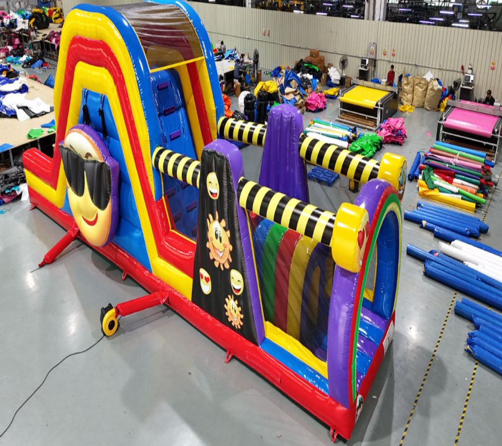 Emoji giant inflatable slide obstacle 0.55PVC USA