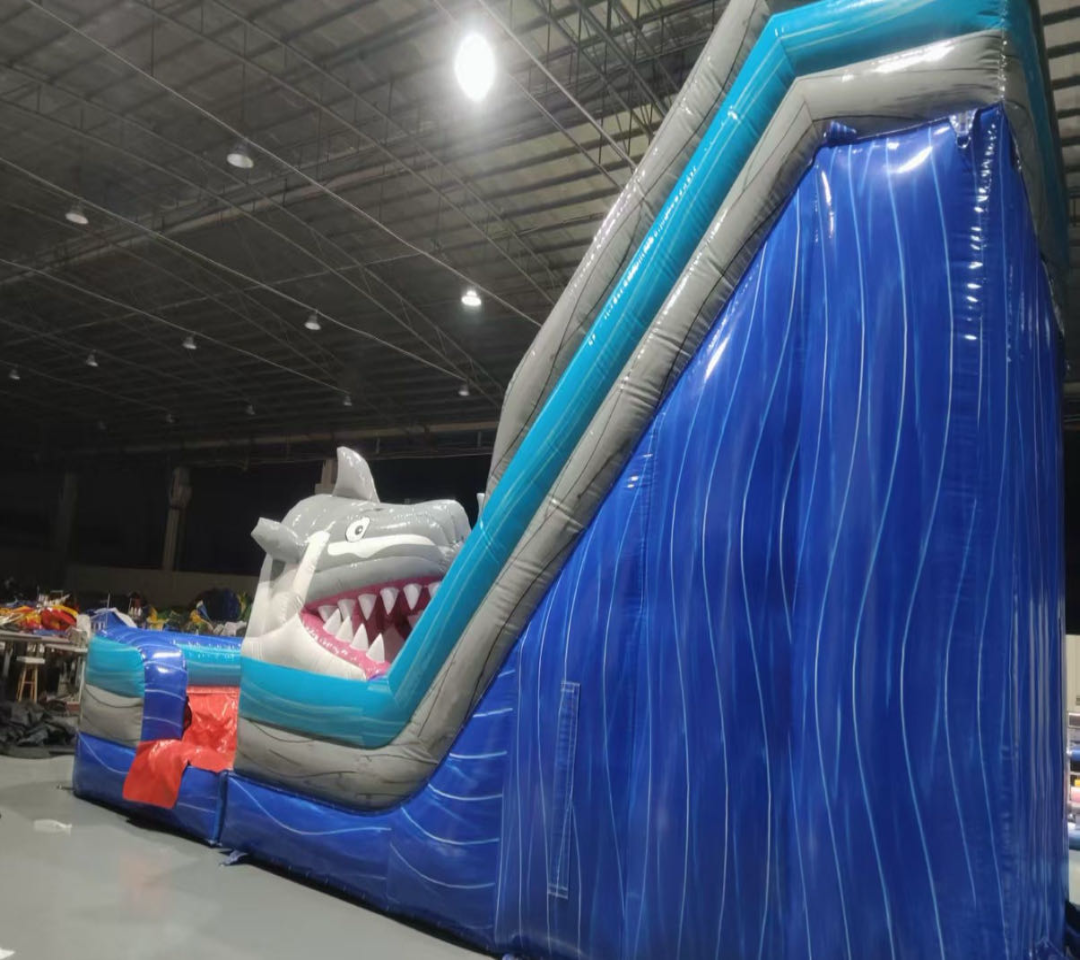 Shark inflatable slide pool 0.55PVC USA