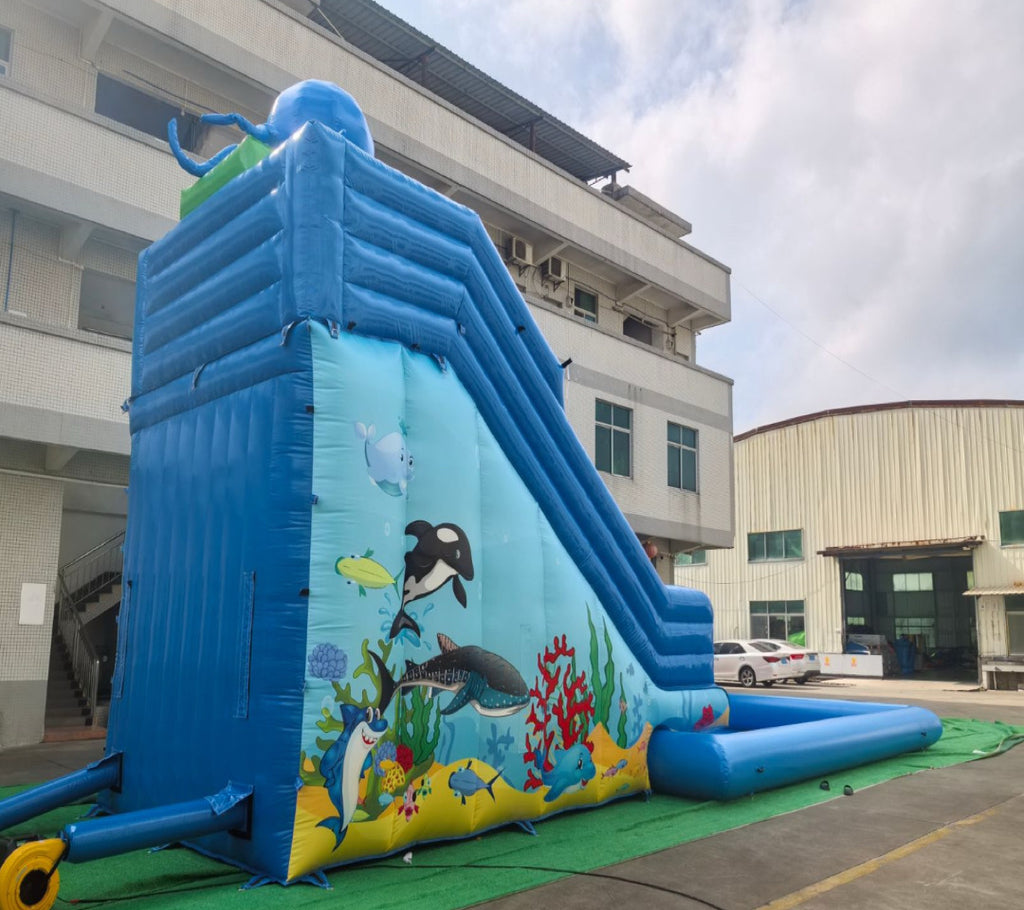 Giant ocean inflatable water slide 0.55pvc US