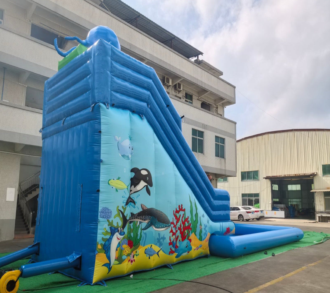 Giant ocean inflatable water slide 0.55pvc US
