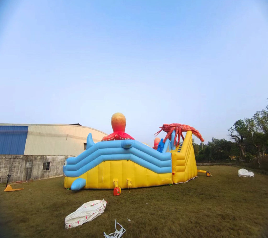 Giant octopus inflatable water slide 0.55PVC USA
