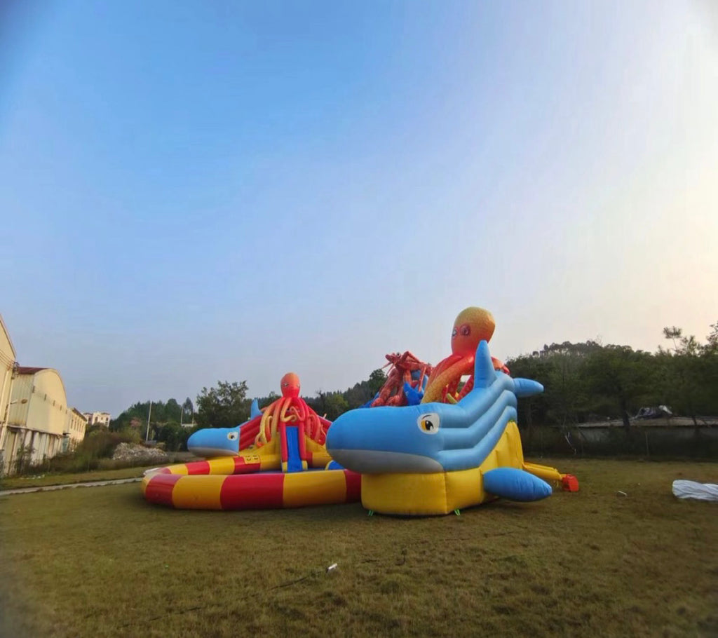 Giant octopus inflatable water slide 0.55PVC USA